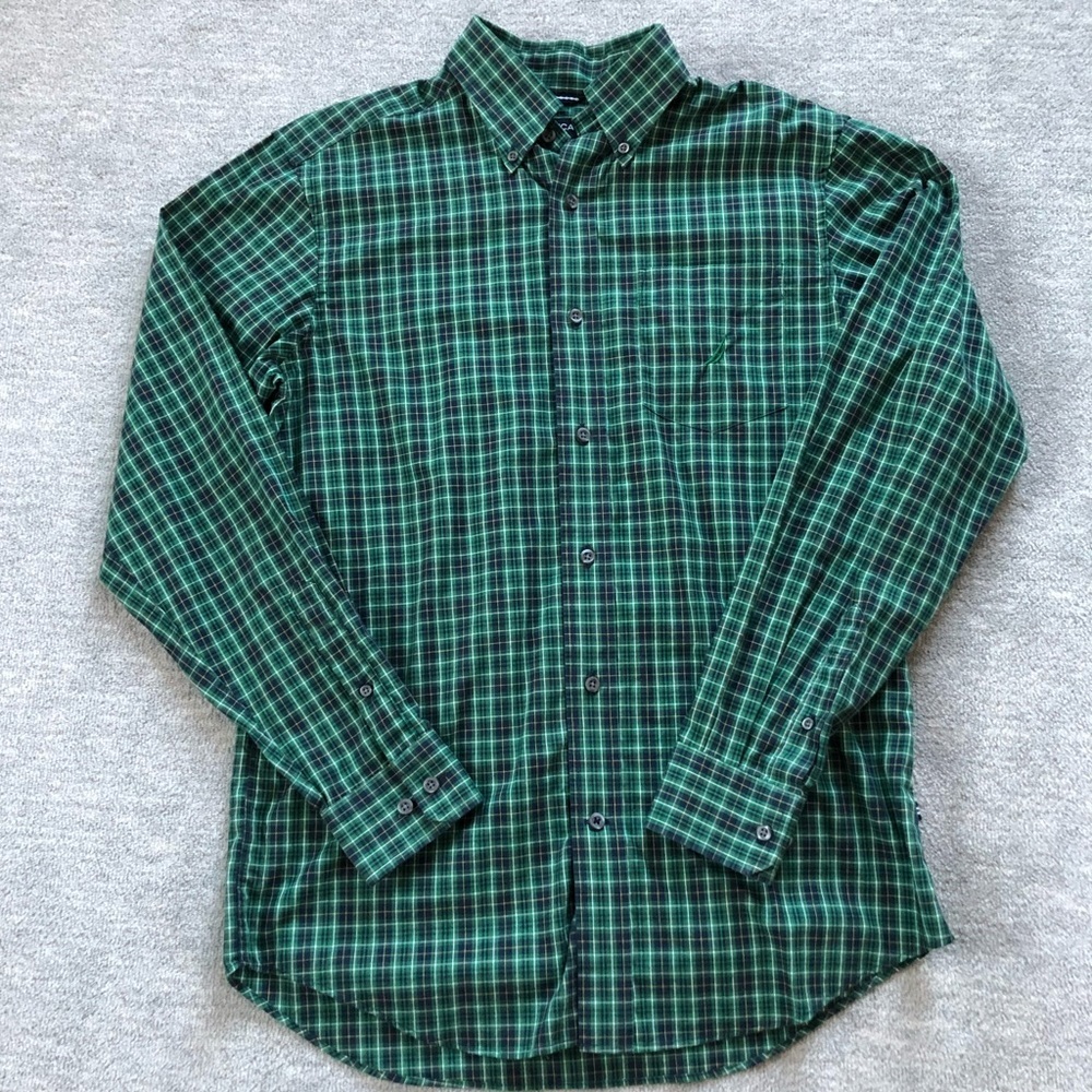 Nautica Green/Navy Plaid Buttondown Shirt